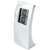 Branded Promotional ARC METAL DIGITAL ALARM CLOCK in Silver Clock From Concept Incentives.