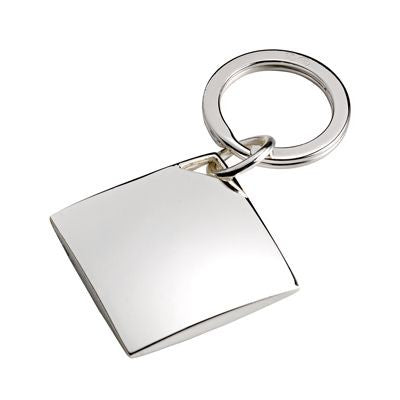 Branded Promotional DIAMOND METAL KEYRING in Silver Keyring From Concept Incentives.