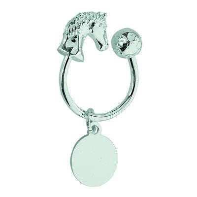 Branded Promotional PEGASUS HORSE METAL KEYRING in Silver Keyring From Concept Incentives.