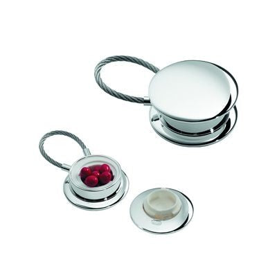 Branded Promotional BRERA METAL PILL BOX KEYRING in Silver Pill Box From Concept Incentives.