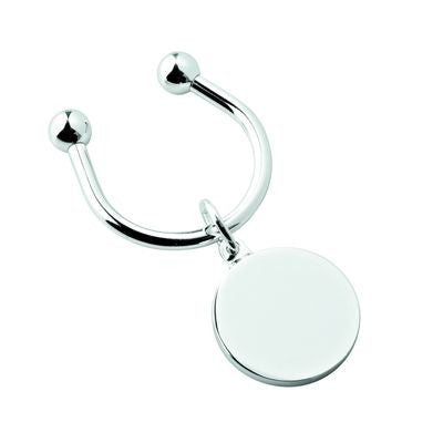 Branded Promotional ROUND DISC ROUND METAL KEYRING in Silver Keyring From Concept Incentives.