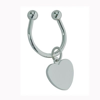 Branded Promotional HEART METAL KEYRING in Silver Keyring From Concept Incentives.