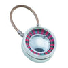 Branded Promotional ROULETTE ROUND METAL KEYRING in Silver Keyring From Concept Incentives.