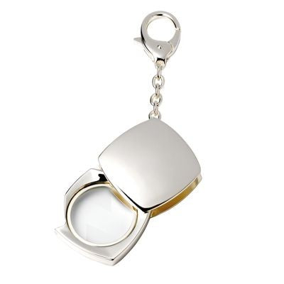 Branded Promotional EVOLUTION MAGNIFIER GLASS KEYRING in Silver Magnifier From Concept Incentives.