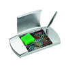 Branded Promotional JUMBO METAL PEN HOLDER & PAPERCLIP DISPENSER in Silver Desk Tidy From Concept Incentives.