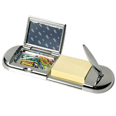 Branded Promotional METAL DESK TIDY ORGANIZER in Silver Desk Tidy From Concept Incentives.