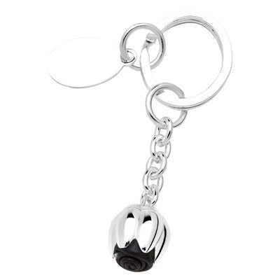 Branded Promotional BLACK METAL TULIP KEYRING in Silver Keyring From Concept Incentives.