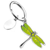 Branded Promotional GREEN DRAGONFLY METAL KEYRING in Silver Keyring From Concept Incentives.