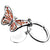 Branded Promotional ORANGE METAL BUTTERFLY KEYRING in Silver Keyring From Concept Incentives.