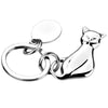 Branded Promotional METAL CAT KEYRING in Silver Keyring From Concept Incentives.