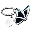 Branded Promotional METAL BLACK BUTTERFLY KEYRING in Silver Keyring From Concept Incentives.