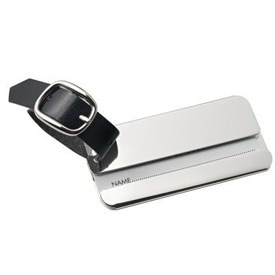 Branded Promotional RECTANGULAR METAL LUGGAGE TAG in Silver Luggage Tag From Concept Incentives.