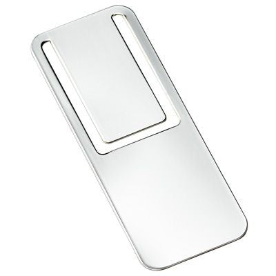 Branded Promotional LARGE RECTANGULAR METAL BOOKMARK in Silver Bookmark From Concept Incentives.