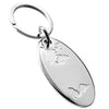 Branded Promotional OVAL METAL KEYRING in Silver with World Map Keyring From Concept Incentives.