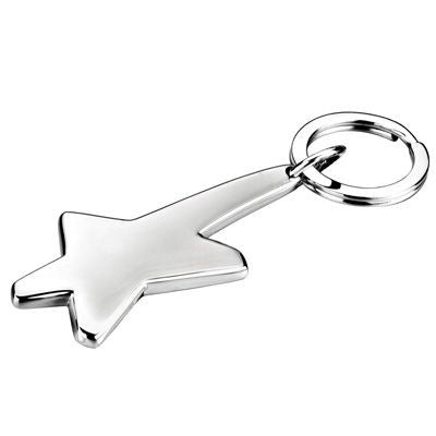 Branded Promotional METAL METEOR KEYRING in Silver Keyring From Concept Incentives.