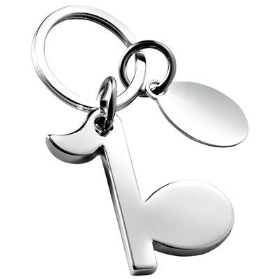 Branded Promotional METAL MUSICAL NOTE KEYRING in Silver Keyring From Concept Incentives.