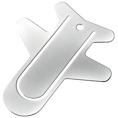 Branded Promotional SMALL METAL AEROPLANE BOOKMARK in Silver Bookmark From Concept Incentives.