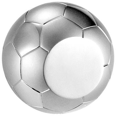 Branded Promotional METAL FOOTBALL PAPERWEIGHT in Silver Paperweight From Concept Incentives.