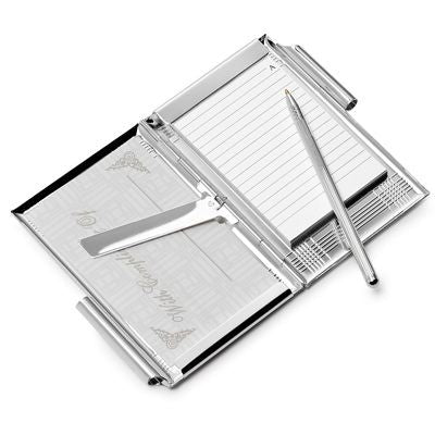 Branded Promotional MARVIN METAL POCKET MEMO PAD HOLDER in Silver Jotter From Concept Incentives.
