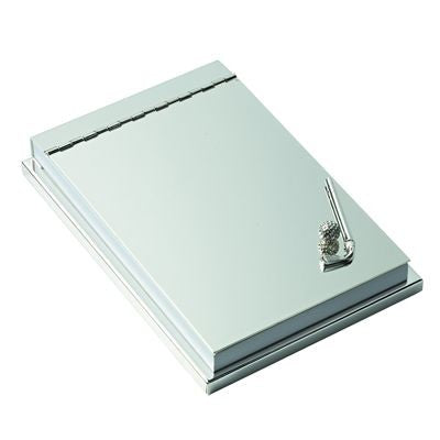Branded Promotional GOLF METAL DESK MEMO PAD HOLDER in Silver Note Pad From Concept Incentives.