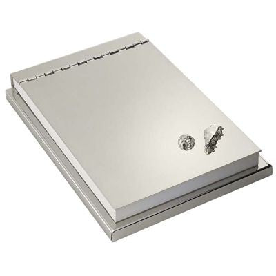 Branded Promotional FOOTBALL METAL MEMO NOTE PAD HOLDER in Silver Note Pad From Concept Incentives.
