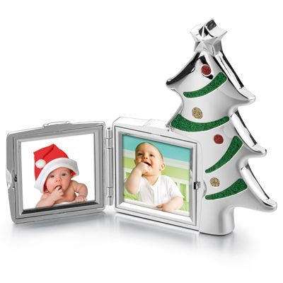Branded Promotional SANTA TREE METAL PHOTO FRAME in Silver Photo Frame From Concept Incentives.