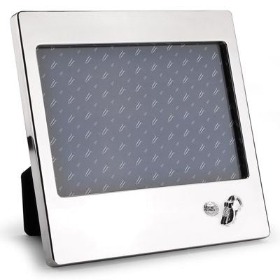 Branded Promotional FOOTBALL METAL PHOTO FRAME in Silver Photo Frame From Concept Incentives.