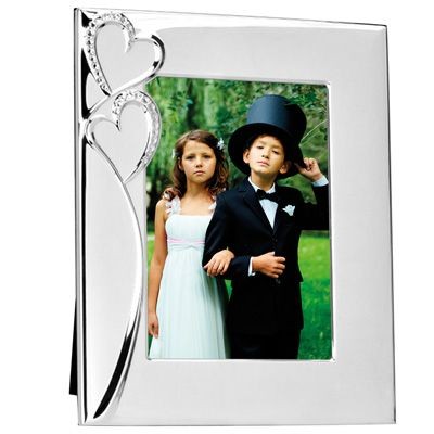 Branded Promotional METAL PHOTO FRAME in Silver with Hearts Photo Frame From Concept Incentives.