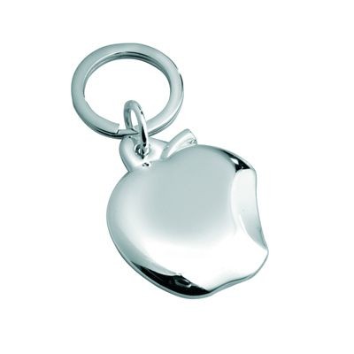 Branded Promotional APPLE with BITE METAL KEYRING in Silver Keyring From Concept Incentives.