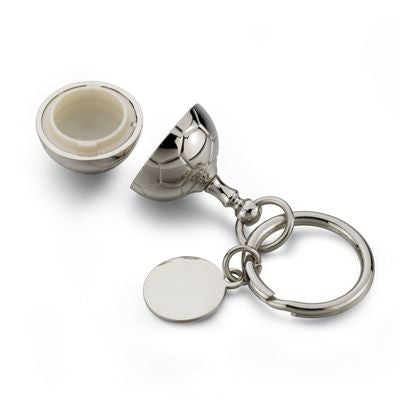 Branded Promotional ROUND FOOTBALL METAL KEYRING in Silver Keyring From Concept Incentives.