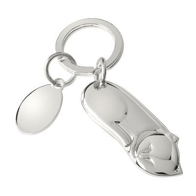 Branded Promotional CAT METAL KEYRING in Silver Keyring From Concept Incentives.