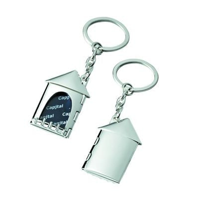Branded Promotional HOUSE METAL PHOTO FRAME KEYRING in Silver Photo Frame From Concept Incentives.