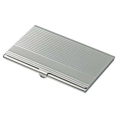 Branded Promotional LINEA POCKET BUSINESS CARD HOLDER in Matt Silver Business Card Holder From Concept Incentives.