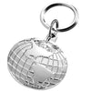 Branded Promotional METAL GLOBE KEYRING in Silver with Round 32mm Ring Keyring From Concept Incentives.