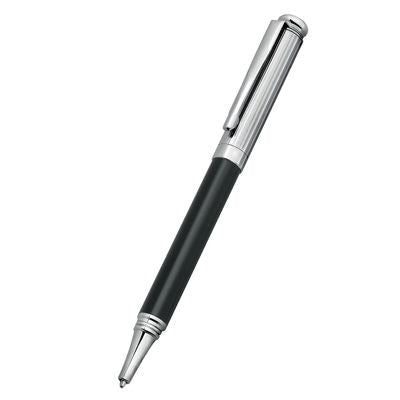 Branded Promotional METAL BALL POINT PEN in Silver with Black Platinum Finish Pen From Concept Incentives.