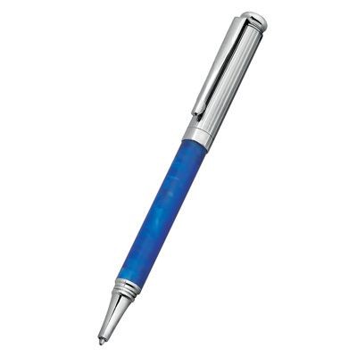 Branded Promotional METAL BALL POINT PEN in Silver with Blue Platinum Finish Pen From Concept Incentives.