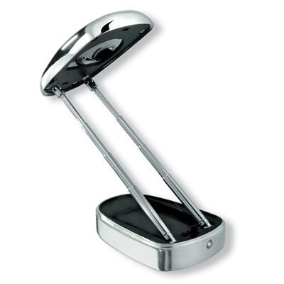Branded Promotional PORTABLE METAL TRAVEL LAMP in Silver Lamp From Concept Incentives.