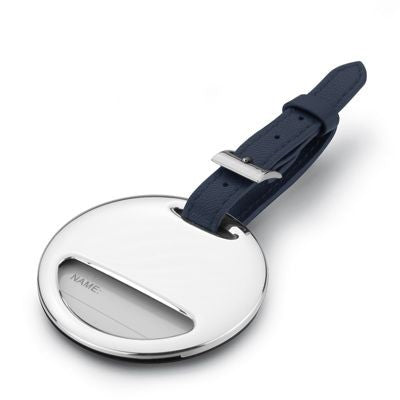 Branded Promotional ROUND METAL LUGGAGE TAG in Silver Luggage Tag From Concept Incentives.