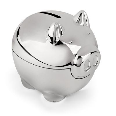 Branded Promotional PIGGY BANK MONEY BOX in Silver Money Box From Concept Incentives.