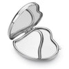 Branded Promotional HEART DOUBLE RECTANGULAR METAL LADIES HANDBAG COMPACT MIRROR in Silver Mirror From Concept Incentives.