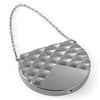 Branded Promotional HANDBAG SHAPE METAL LADIES COMPACT MIRROR with Chain in Silver Mirror From Concept Incentives.