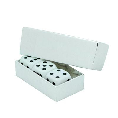 Branded Promotional METAL DICE GAME SET in Silver Dice Cube Game From Concept Incentives.