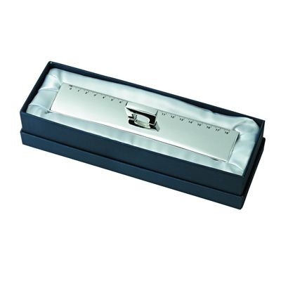 Branded Promotional JUMBO METAL RULER in Silver Ruler From Concept Incentives.