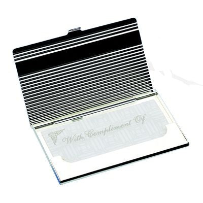 Branded Promotional LINEA POCKET BUSINESS CARD HOLDER in Silver Business Card Holder From Concept Incentives.