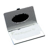 Branded Promotional OVAL DESIGN METAL POCKET BUSINESS CARD HOLDER in Silver Business Card Holder From Concept Incentives.