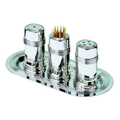 Branded Promotional TRIS CRUET SET in Silver Cruet Set From Concept Incentives.