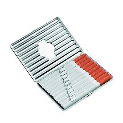 Branded Promotional METAL POCKET CIGARETTE CASE in Silver Cigarette Case From Concept Incentives.