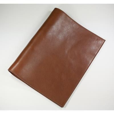 Branded Promotional ECO VERDE GENUINE LEATHER NON-ZIPPED A4 RING BINDER in Tan Ring Binder From Concept Incentives.