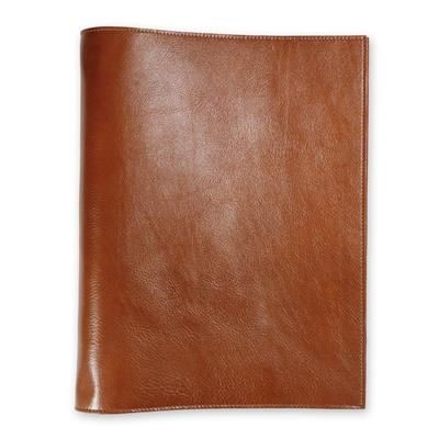 Branded Promotional ECO VERDE GENUINE LEATHER NON-ZIPPED A5 RING BINDER in Tan Ring Binder From Concept Incentives.