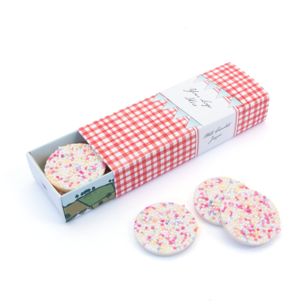 MATCHBOX WITH WHITE CHOCOLATE JAZZIES